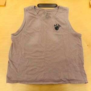 Fifth Sun Mauve “Plant Lady” Embroidered Tank Top with Leaf Design Size XL